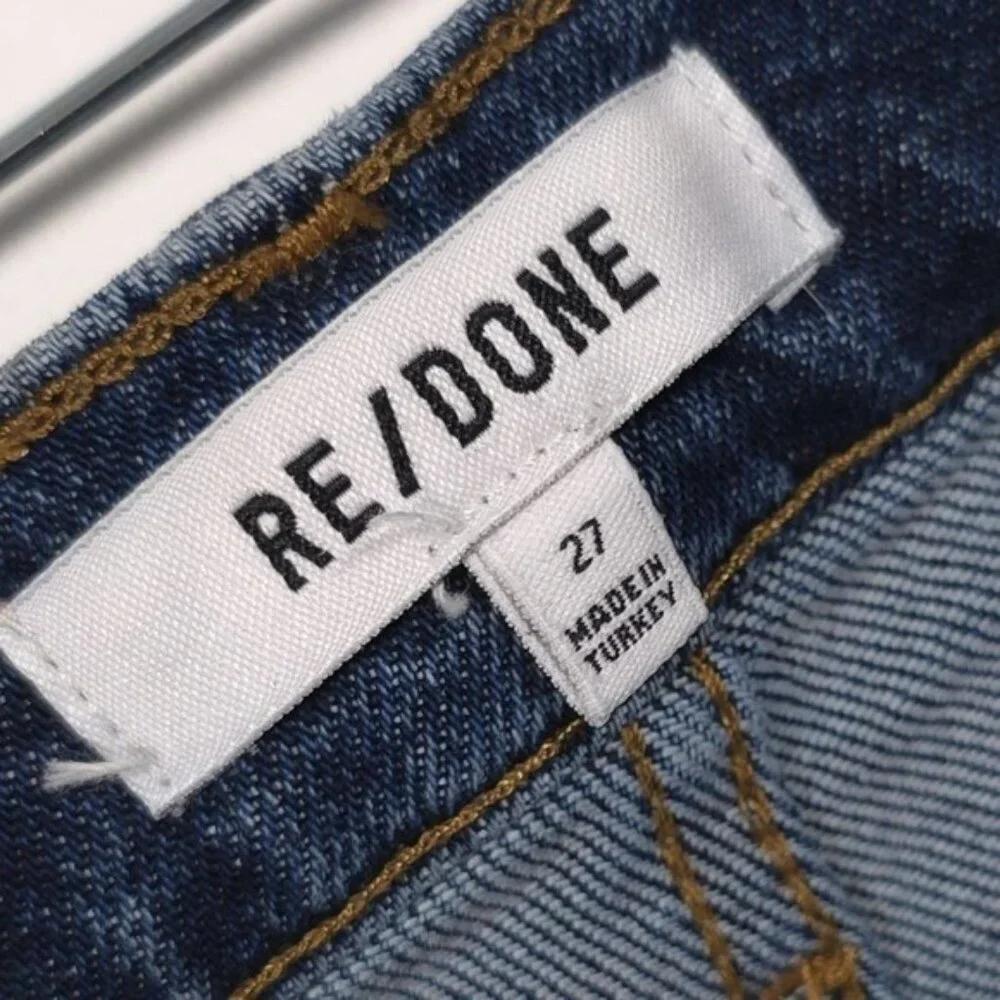 RE/DONE Women's Jeans 90s HIGH RISE ANKLE CROP Size 27 Button Fly 190-3WHRAC DRW